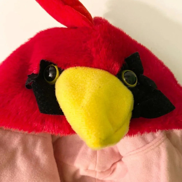 Vintage Kids Red Bird Hood Hat Made in  Taiwan One Size Mask - Picture 11 of 15